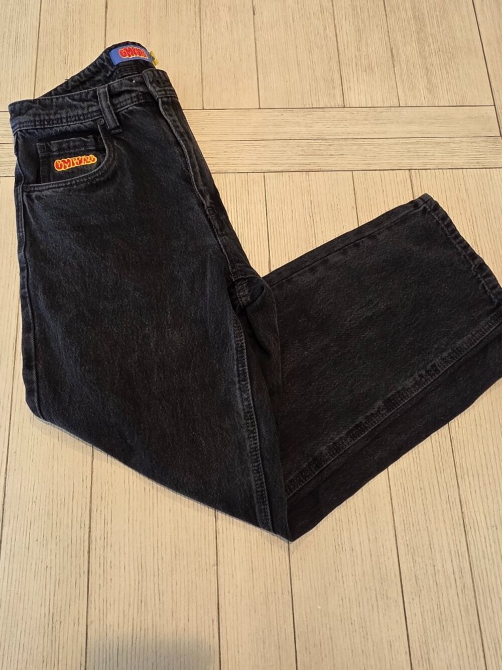 Empyre Relax Loose Fit Black Patch Skater Jeans | Size 28 (mens women unisex) - Picture 3 of 10